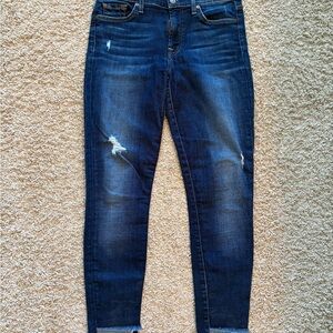 7 For All Mankind Dark Blue Ankle Jeans